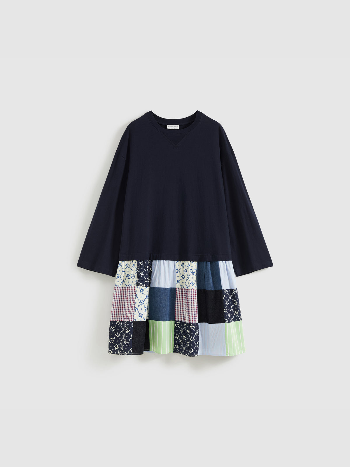 Colorful Patchwork Long-Sleeve Dress