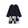 Colorful Patchwork Long-Sleeve Dress