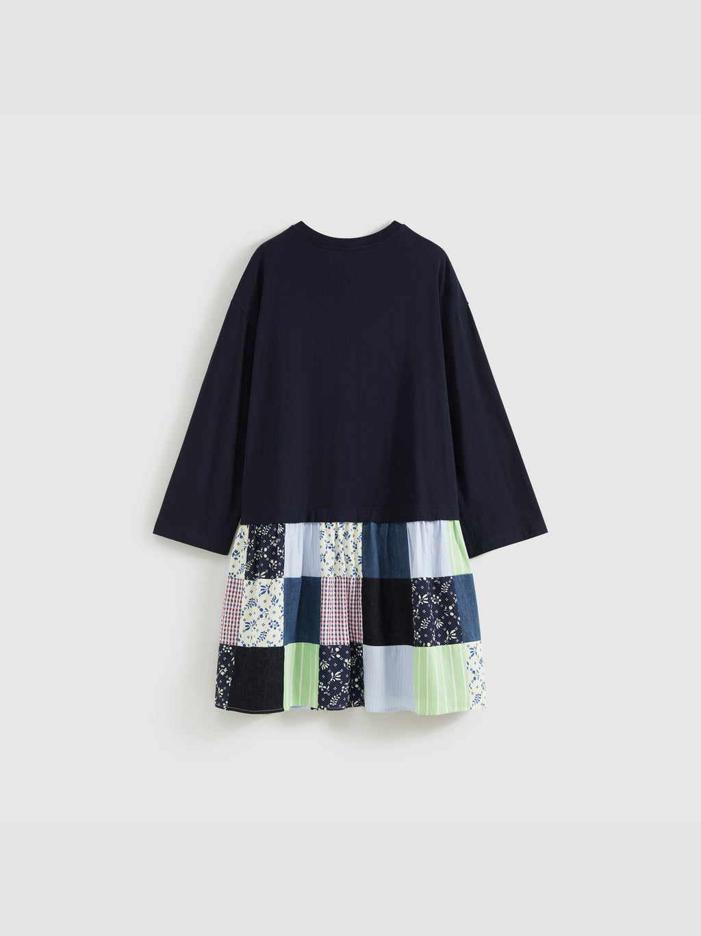 Colorful Patchwork Long-Sleeve Dress