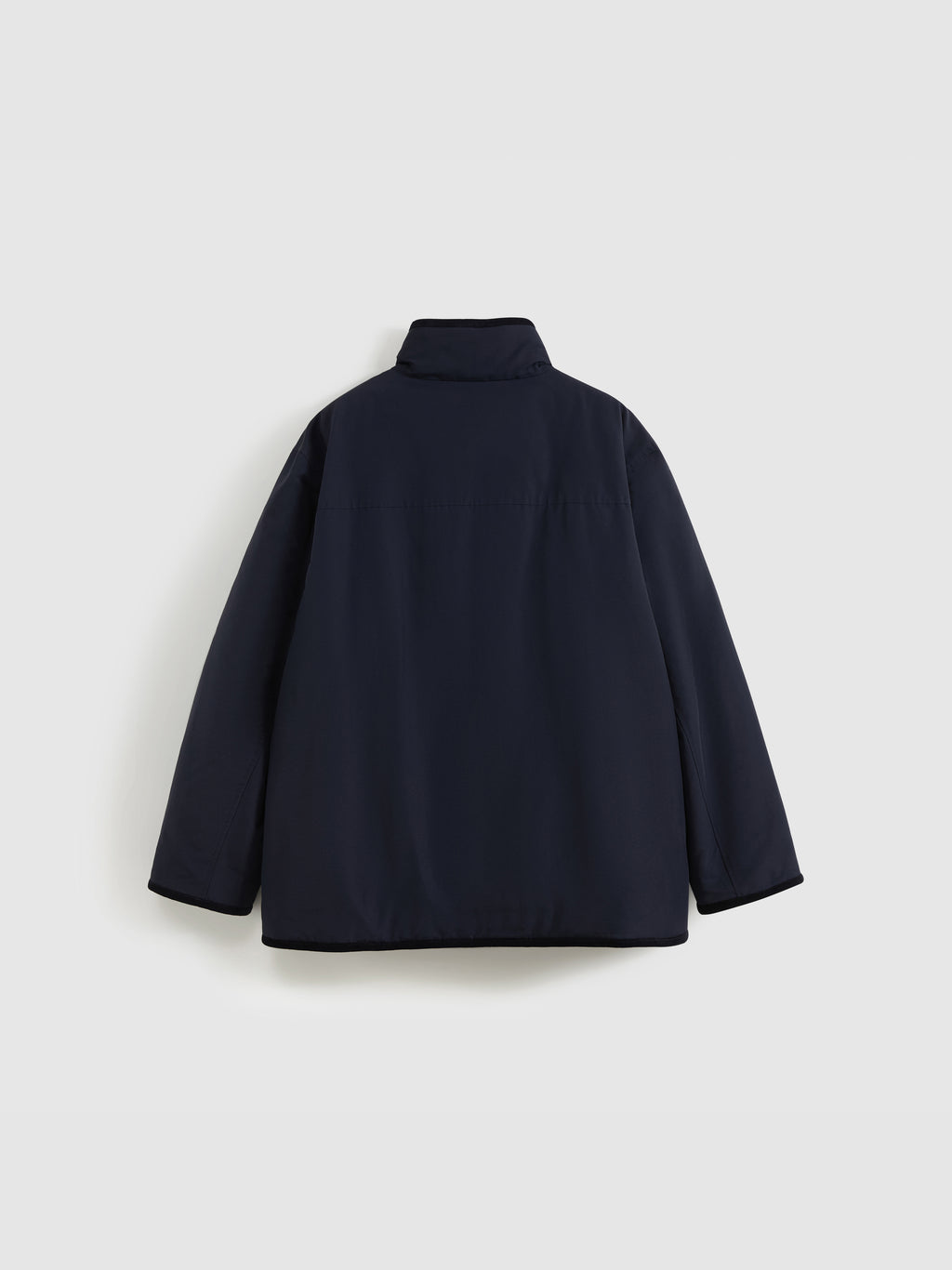 Corduroy Trim Stand Collar Padded Jacket