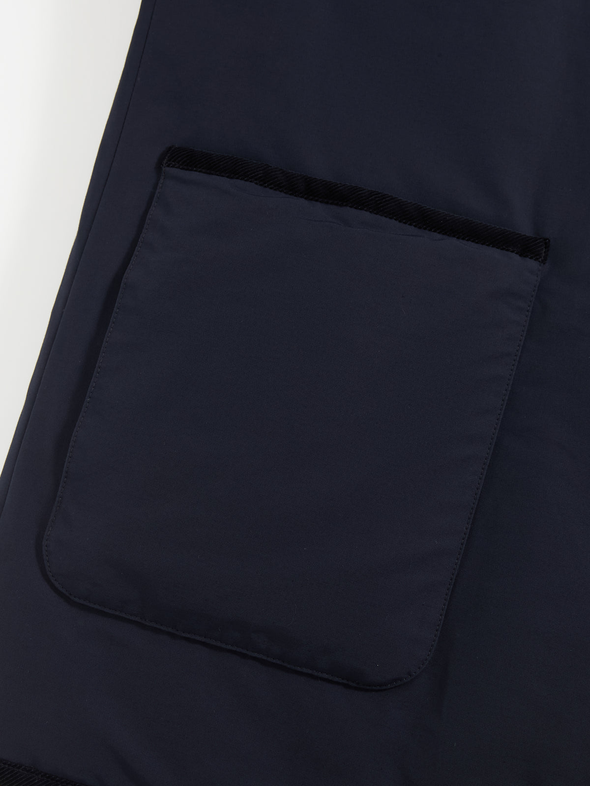 Corduroy Trim Stand Collar Padded Jacket