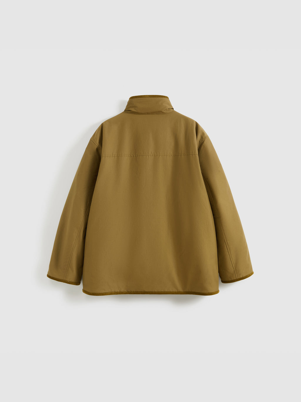Corduroy Trim Stand Collar Padded Jacket