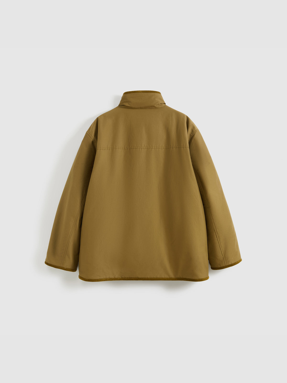 Corduroy Trim Stand Collar Padded Jacket