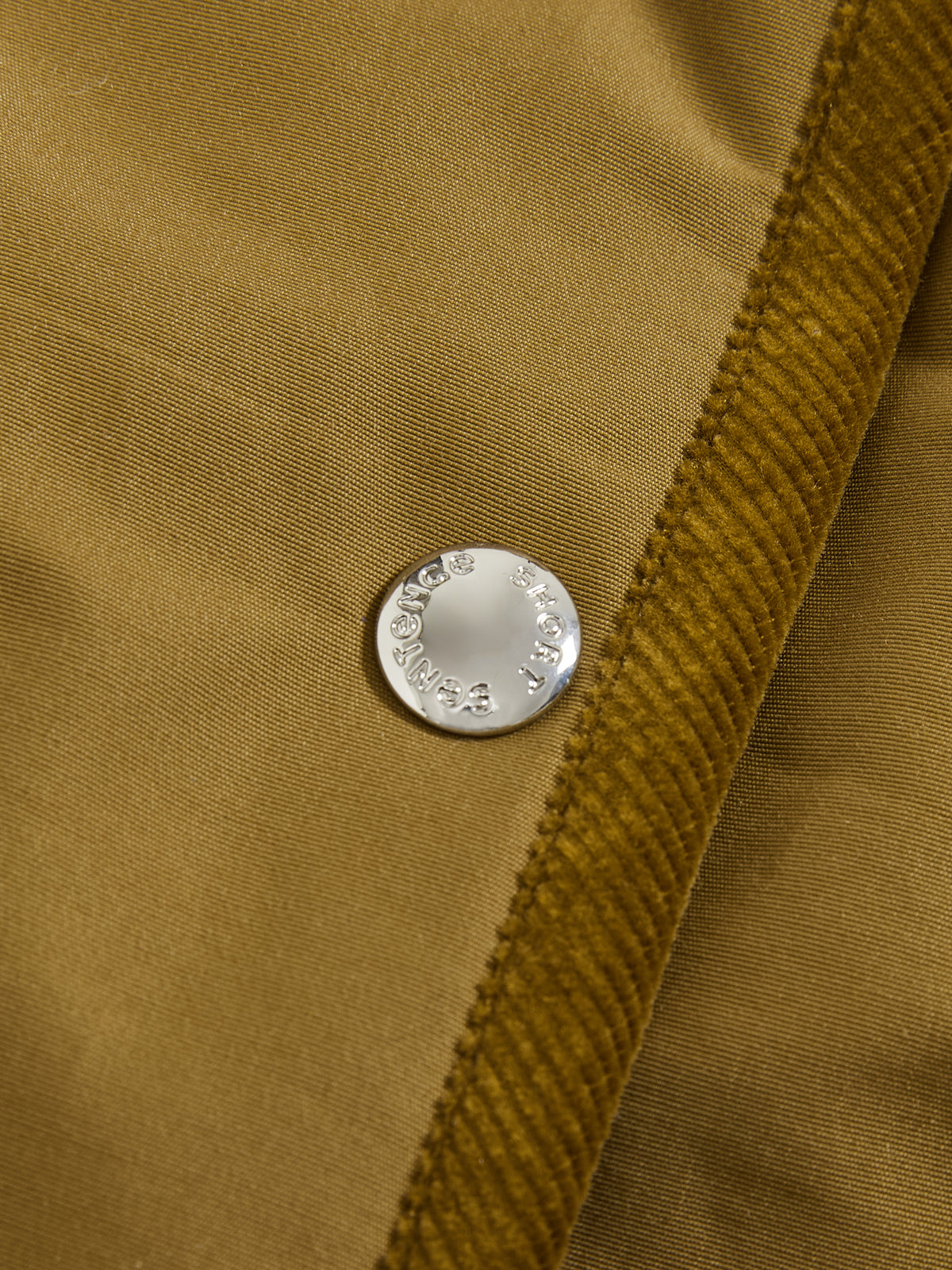Corduroy Trim Stand Collar Padded Jacket