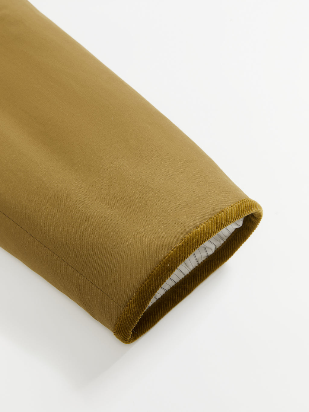 Corduroy Trim Stand Collar Padded Jacket