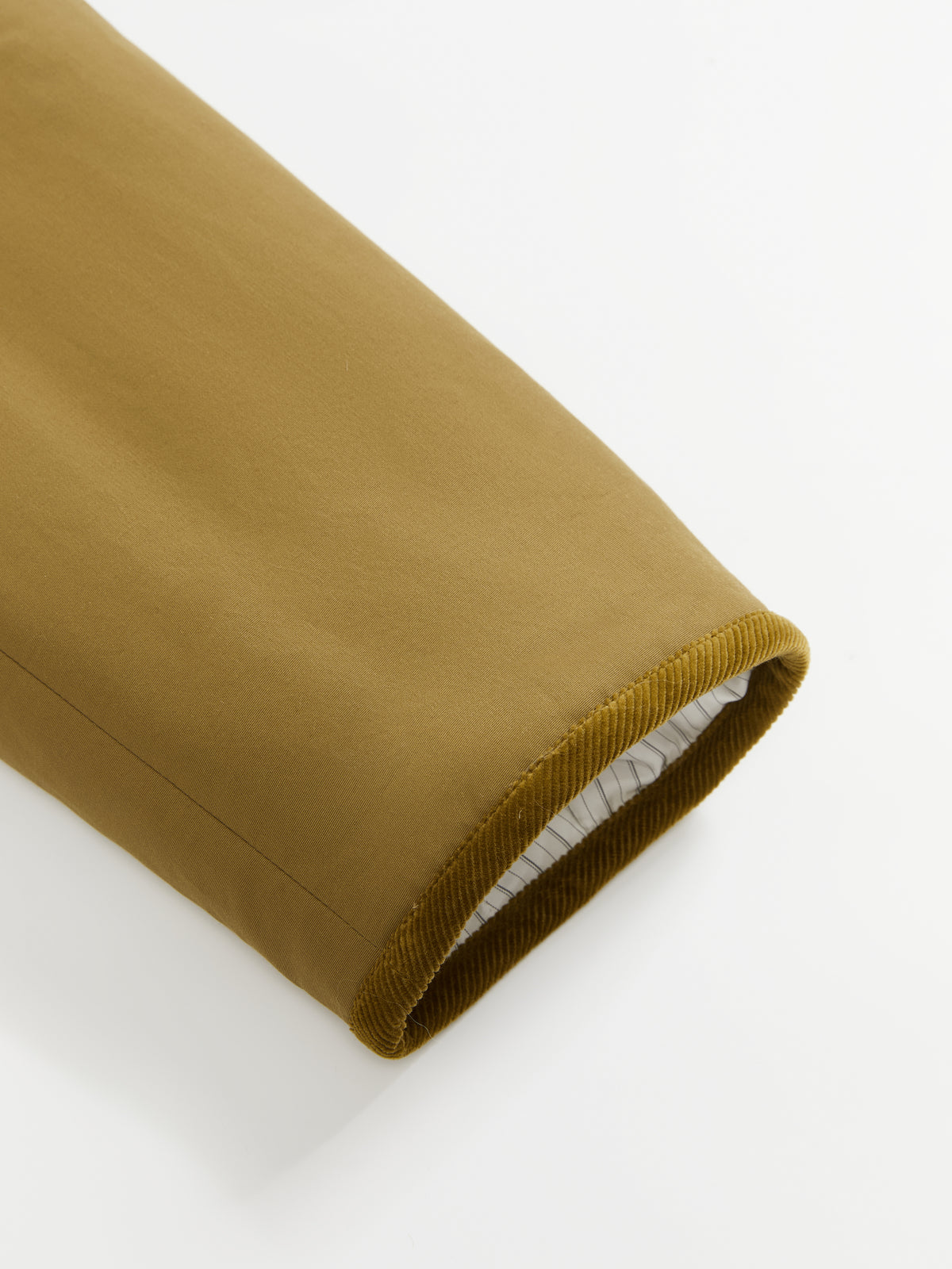 Corduroy Trim Stand Collar Padded Jacket