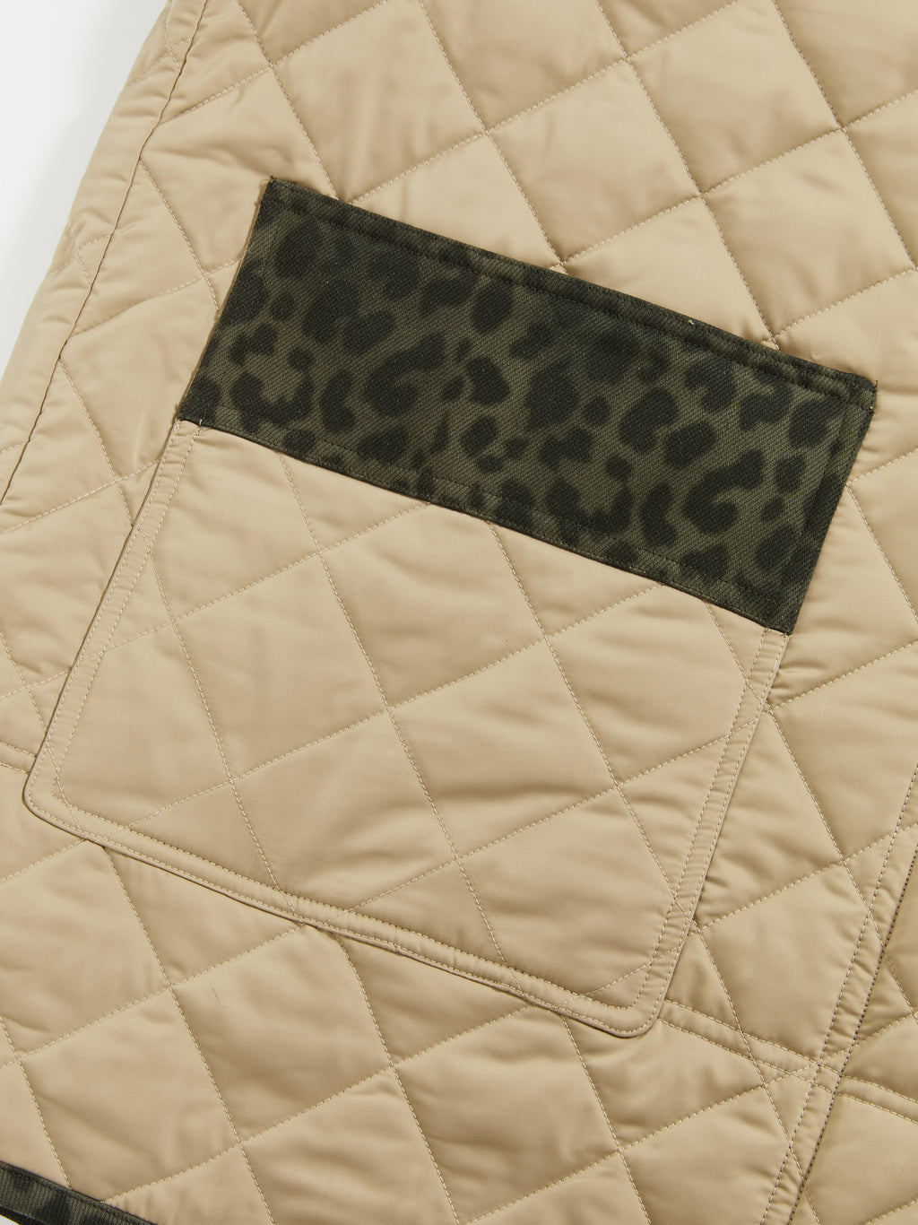 Patchwork Fur Collar Quilted Coat