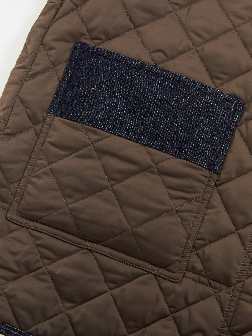 Patchwork Fur Collar Quilted Coat