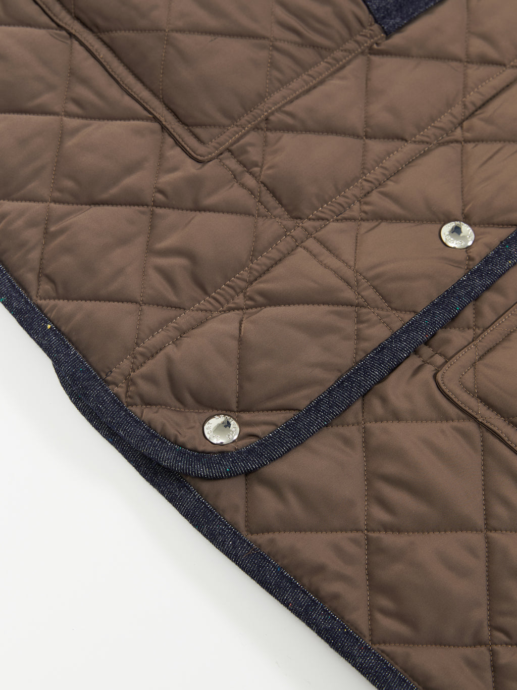 Patchwork Fur Collar Quilted Coat