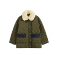 Patchwork Fur Collar Quilted Coat