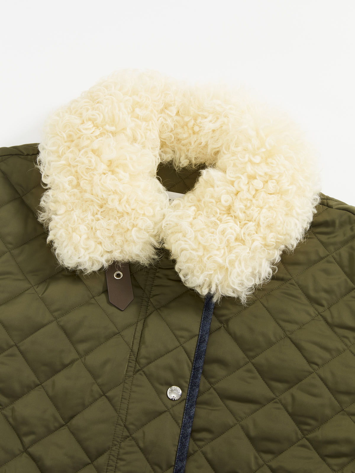 Patchwork Fur Collar Quilted Coat