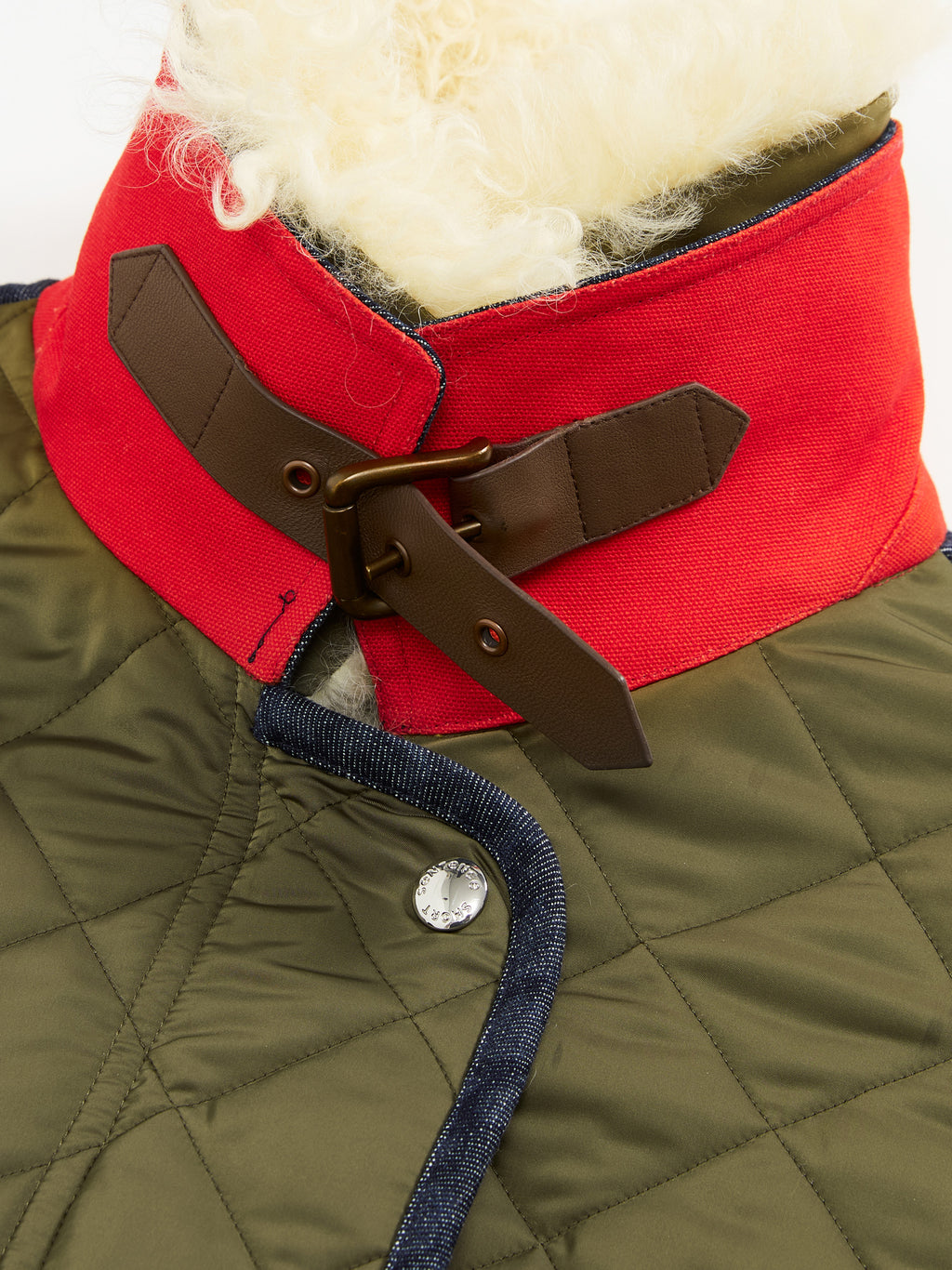 Patchwork Fur Collar Quilted Coat