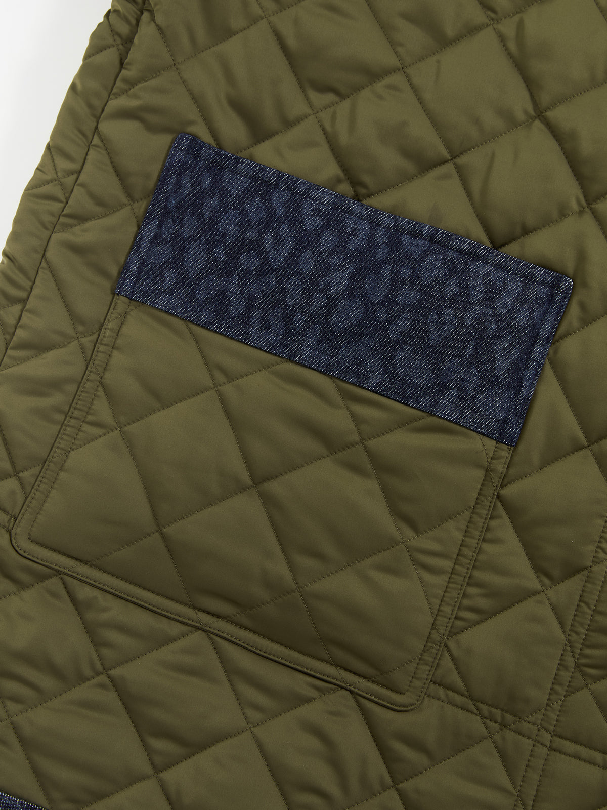 Patchwork Fur Collar Quilted Coat