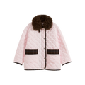 Patchwork Fur Collar Quilted Coat