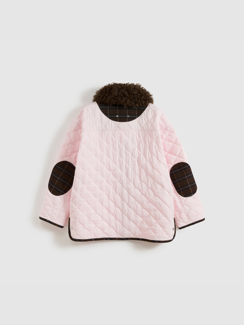 Patchwork Fur Collar Quilted Coat