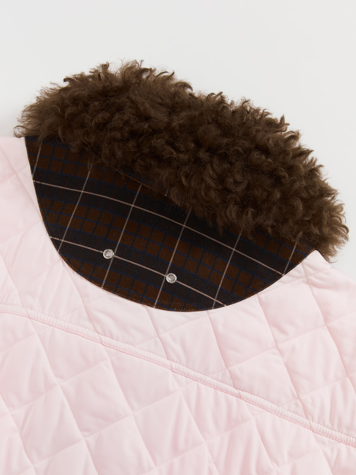 Patchwork Fur Collar Quilted Coat