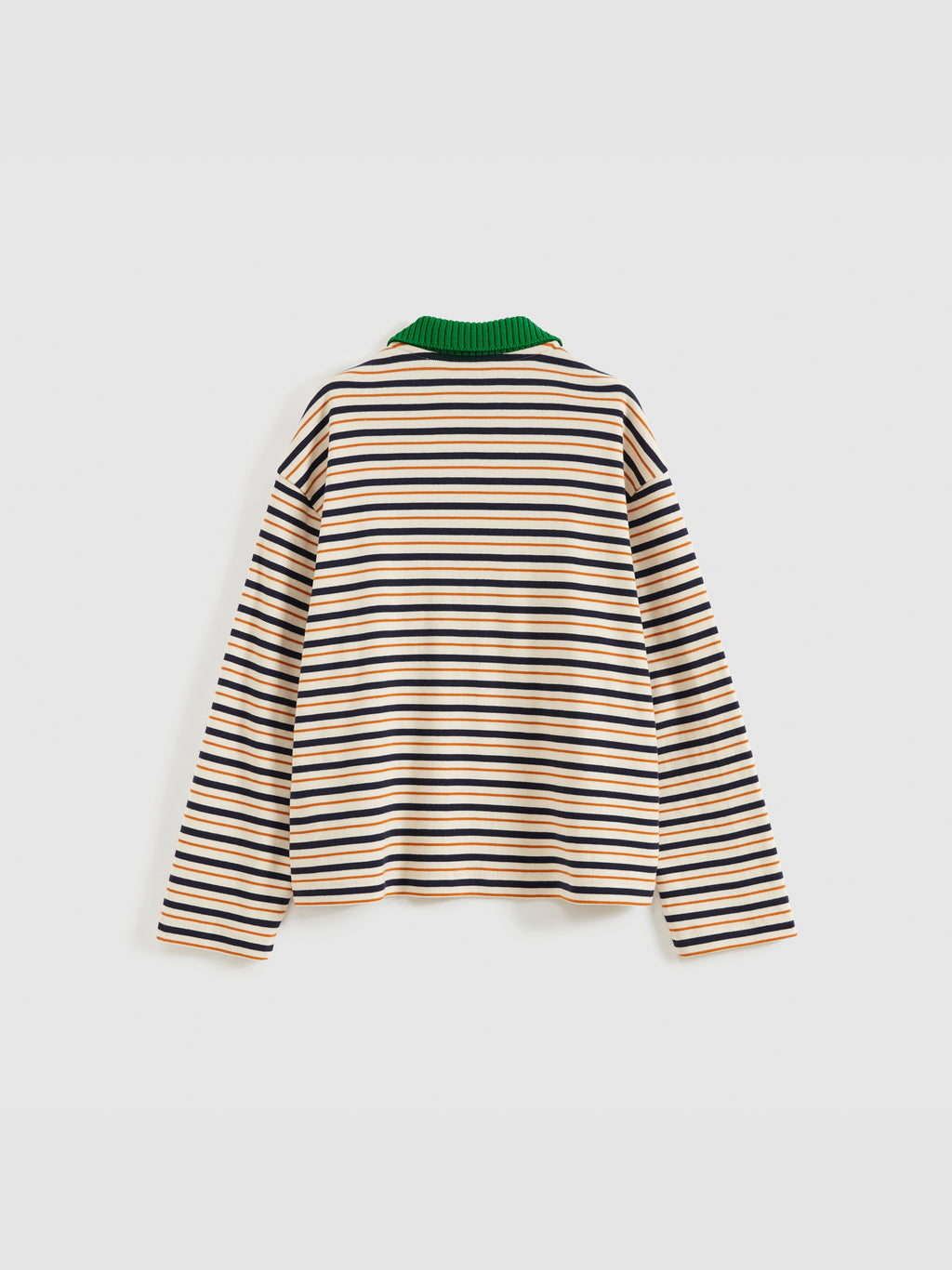 Contrast Collar Long Sleeve Polo