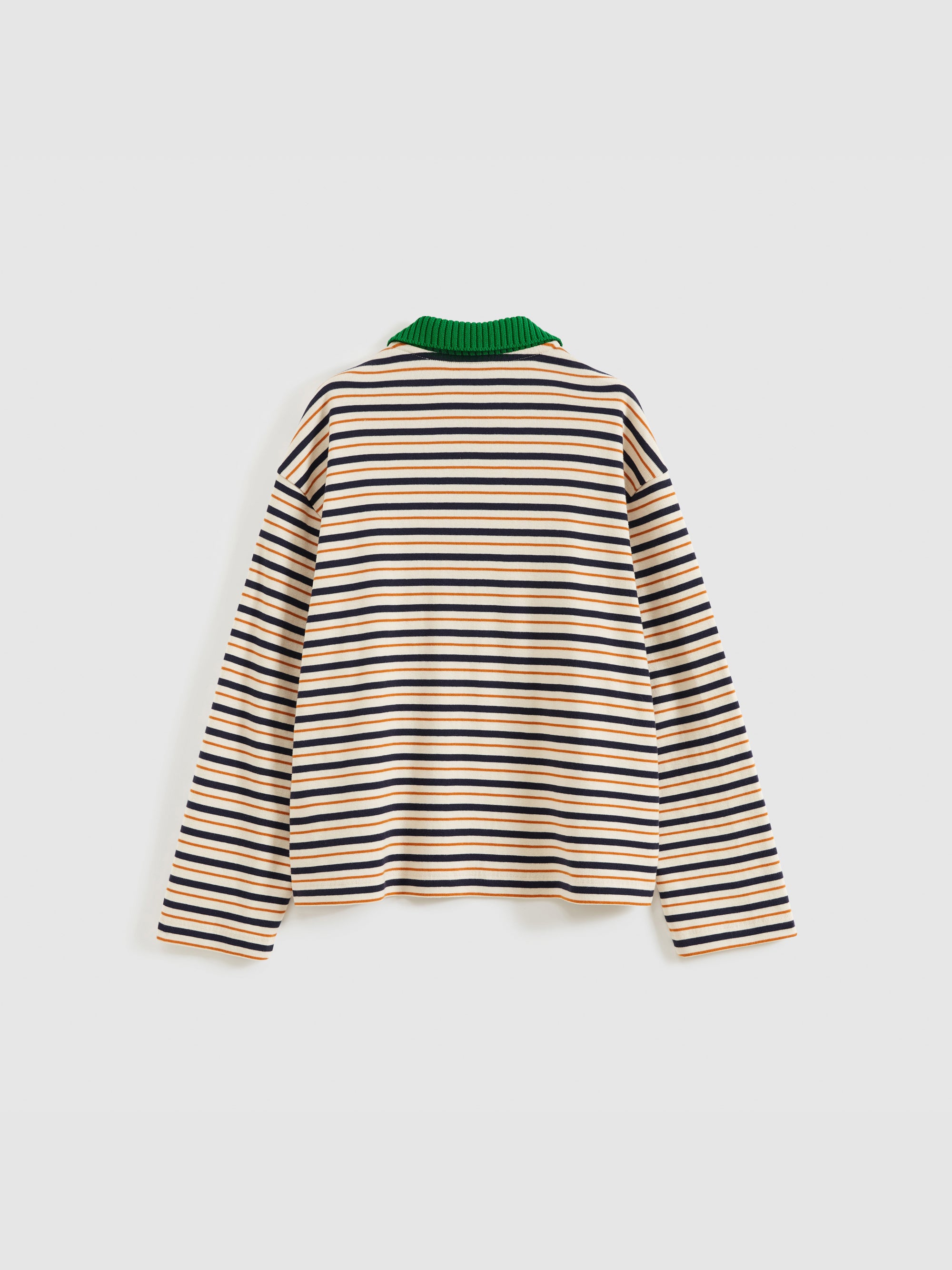 Contrast Collar Long Sleeve Polo