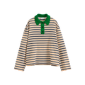 Contrast Collar Long Sleeve Polo