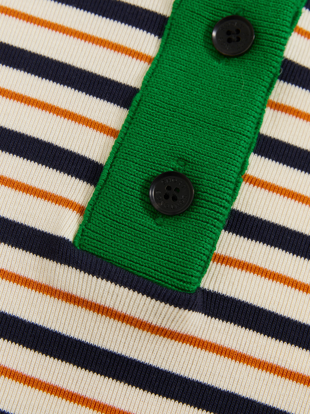 Contrast Collar Long Sleeve Polo