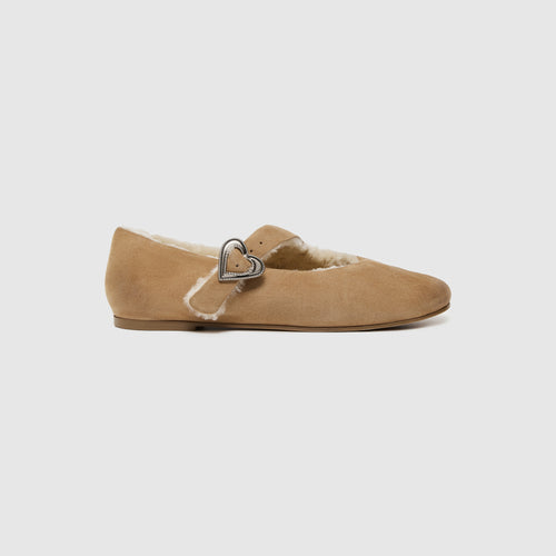 Ballon Heart Brooch Ballet Flats