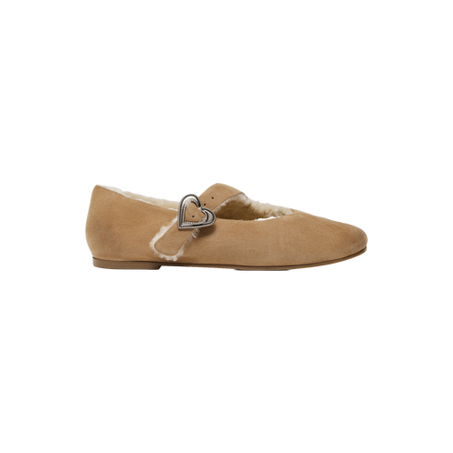 Ballon Heart Brooch Ballet Flats