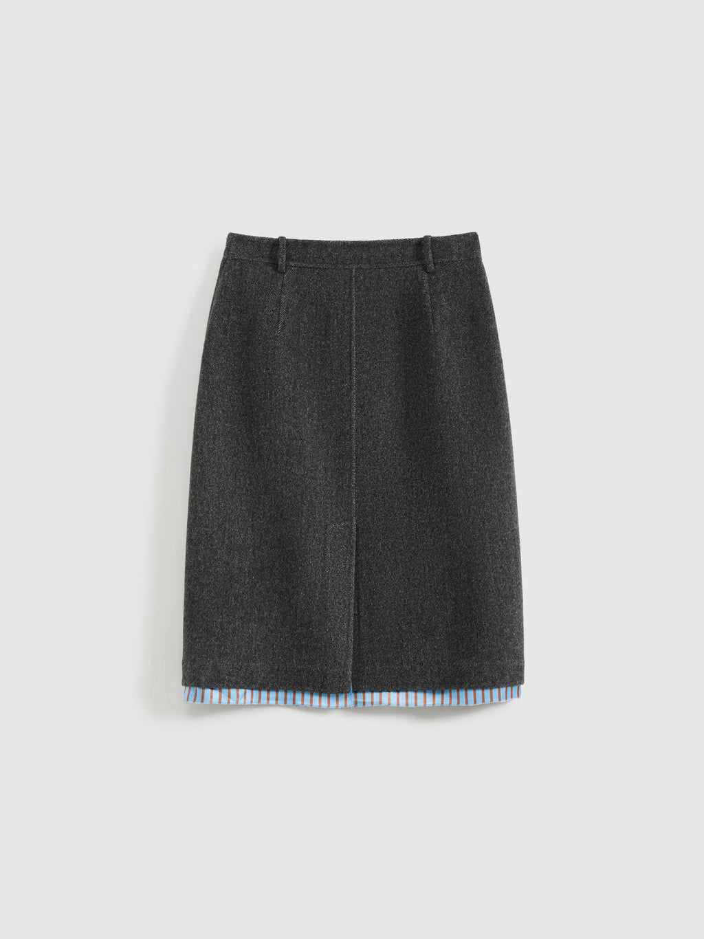 Paneled Wool-Blend Straight Skirt