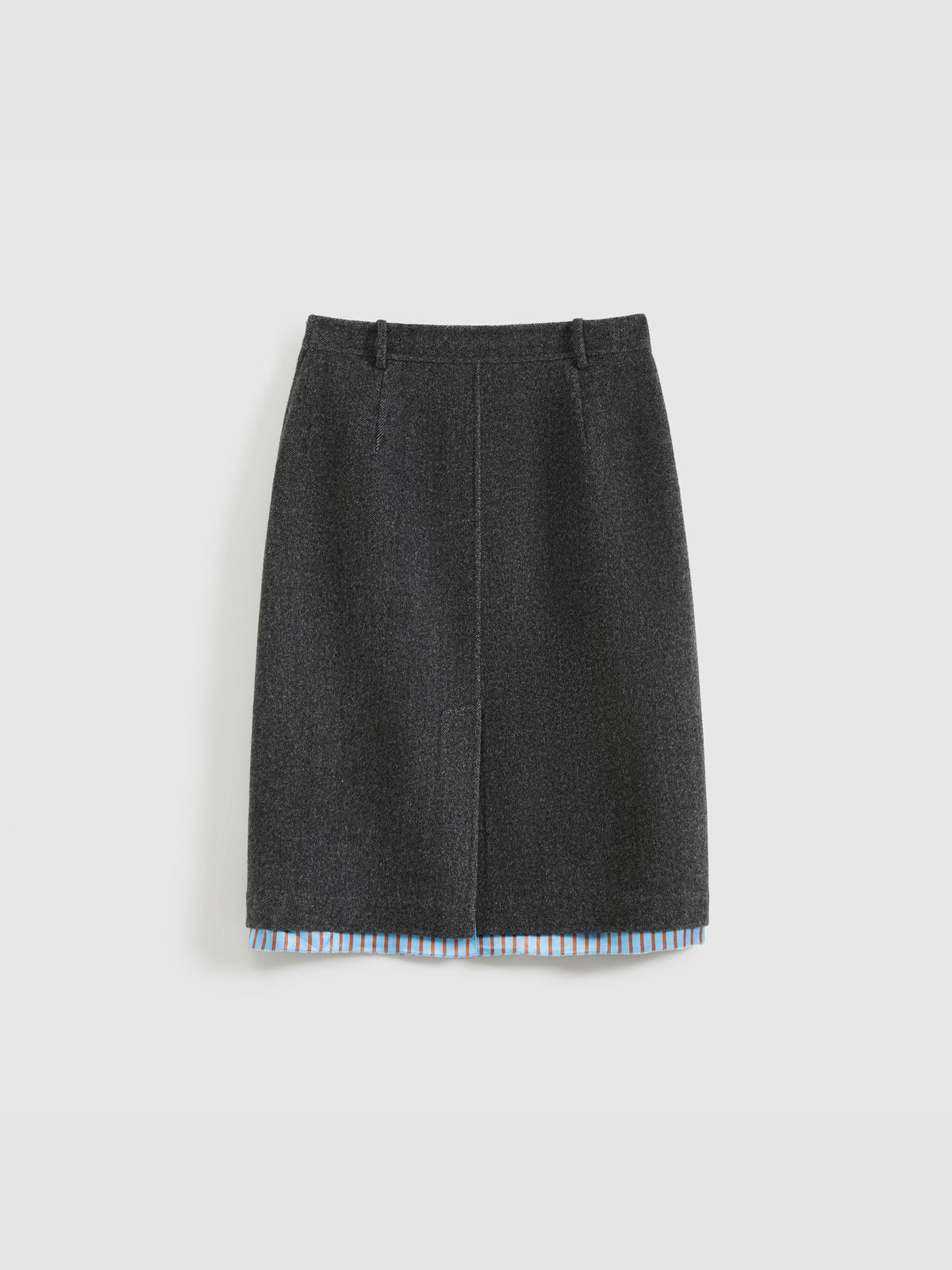 Paneled Wool-Blend Straight Skirt