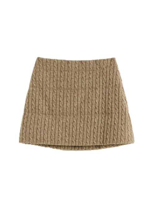 Cable-Knit Down Skirt