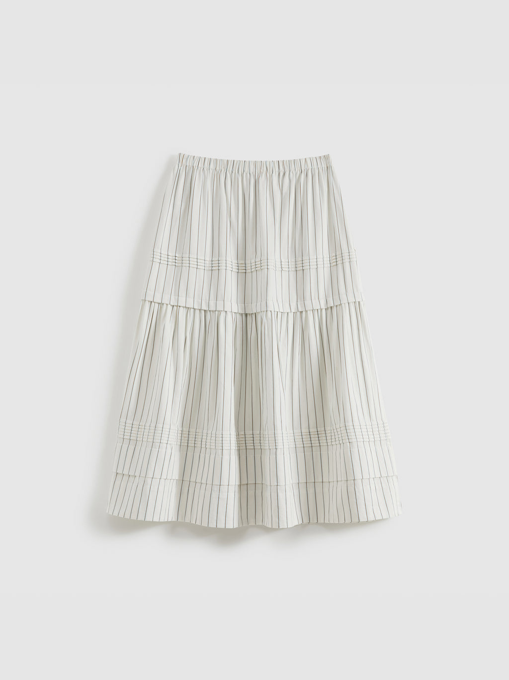 Pleated striped skirt