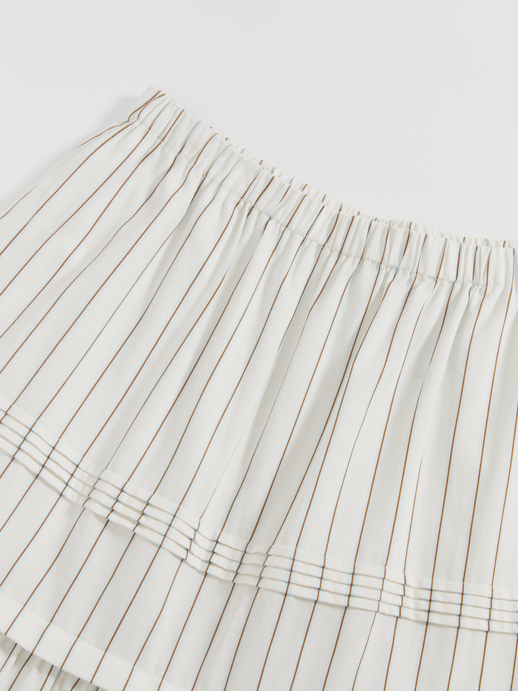 Pleated striped skirt