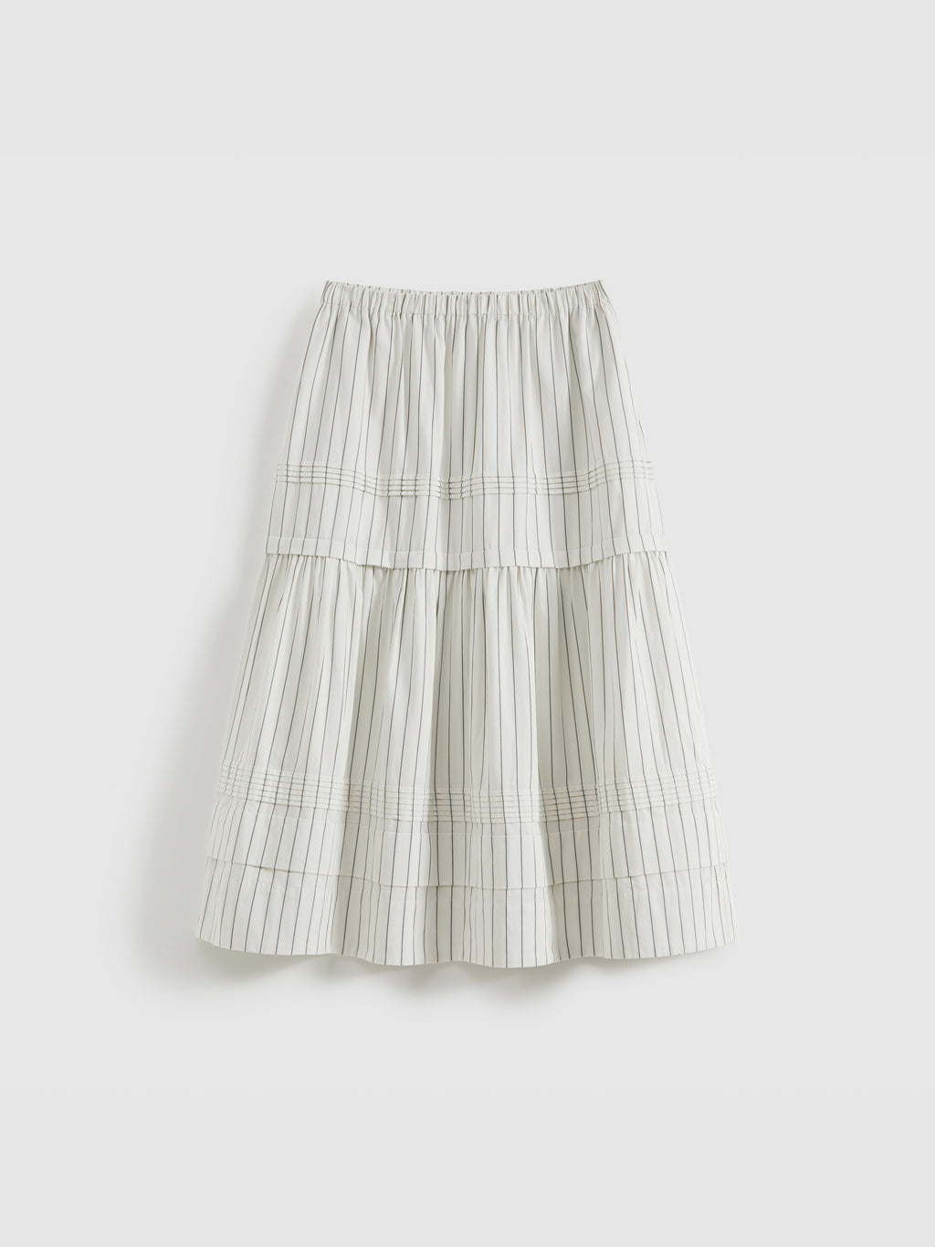 Pleated striped skirt