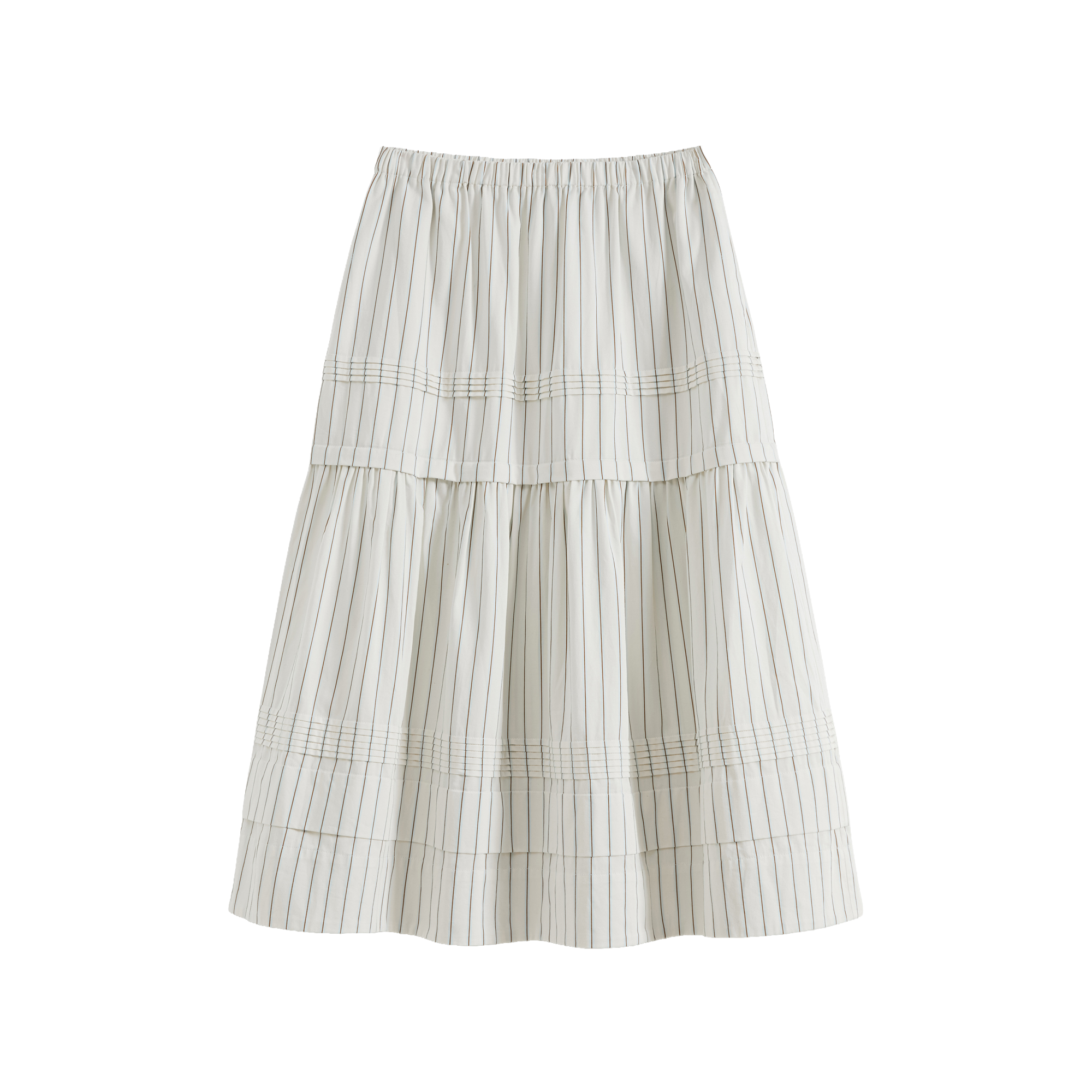 Pleated striped skirt