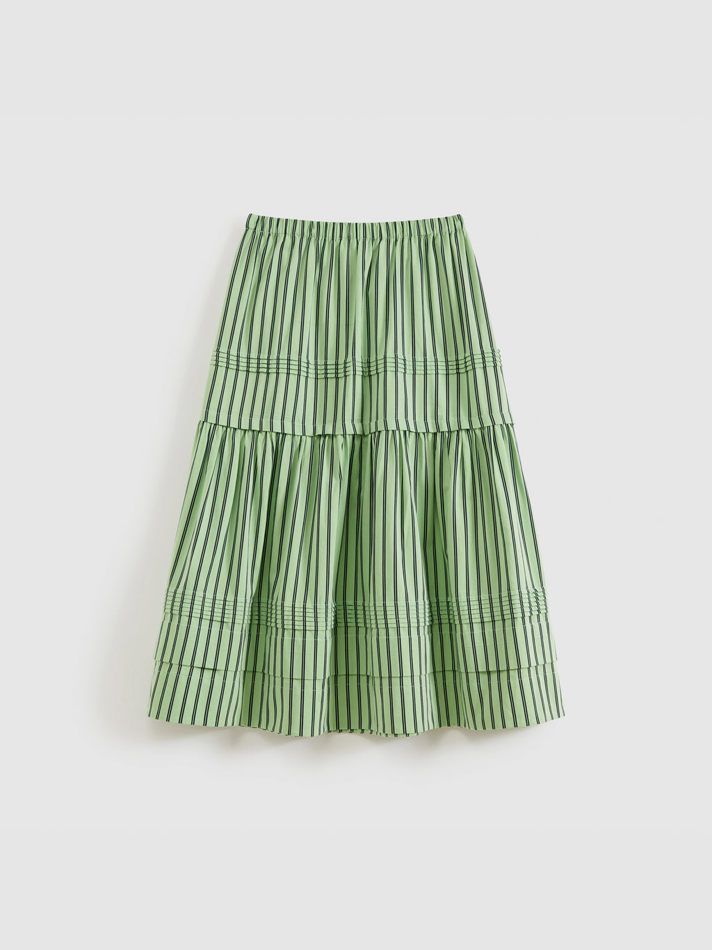 Pleated striped skirt