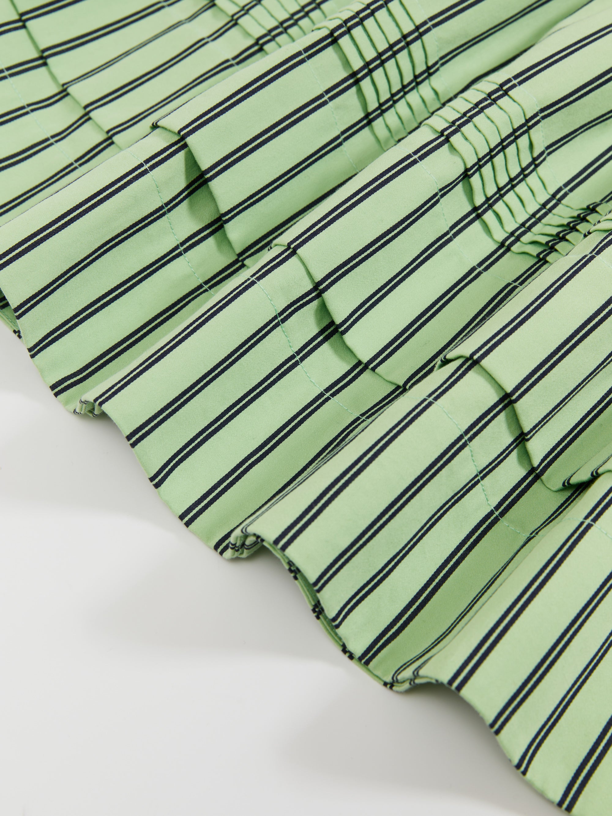 Pleated striped skirt