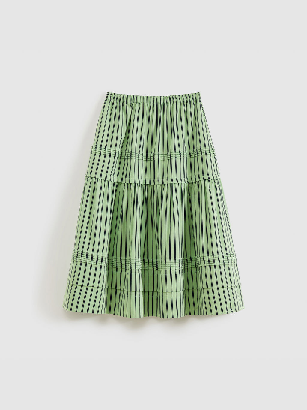 Pleated striped skirt
