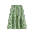 Pleated striped skirt