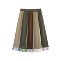 Yarn-Dyed Plaid Color Block Skirt