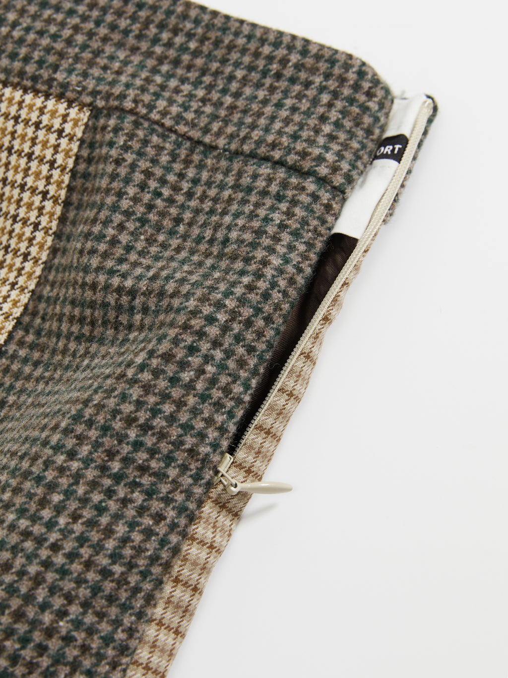 Yarn-Dyed Plaid Color Block Skirt