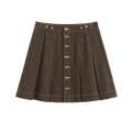 Pleated Polka Dot Denim Skirt