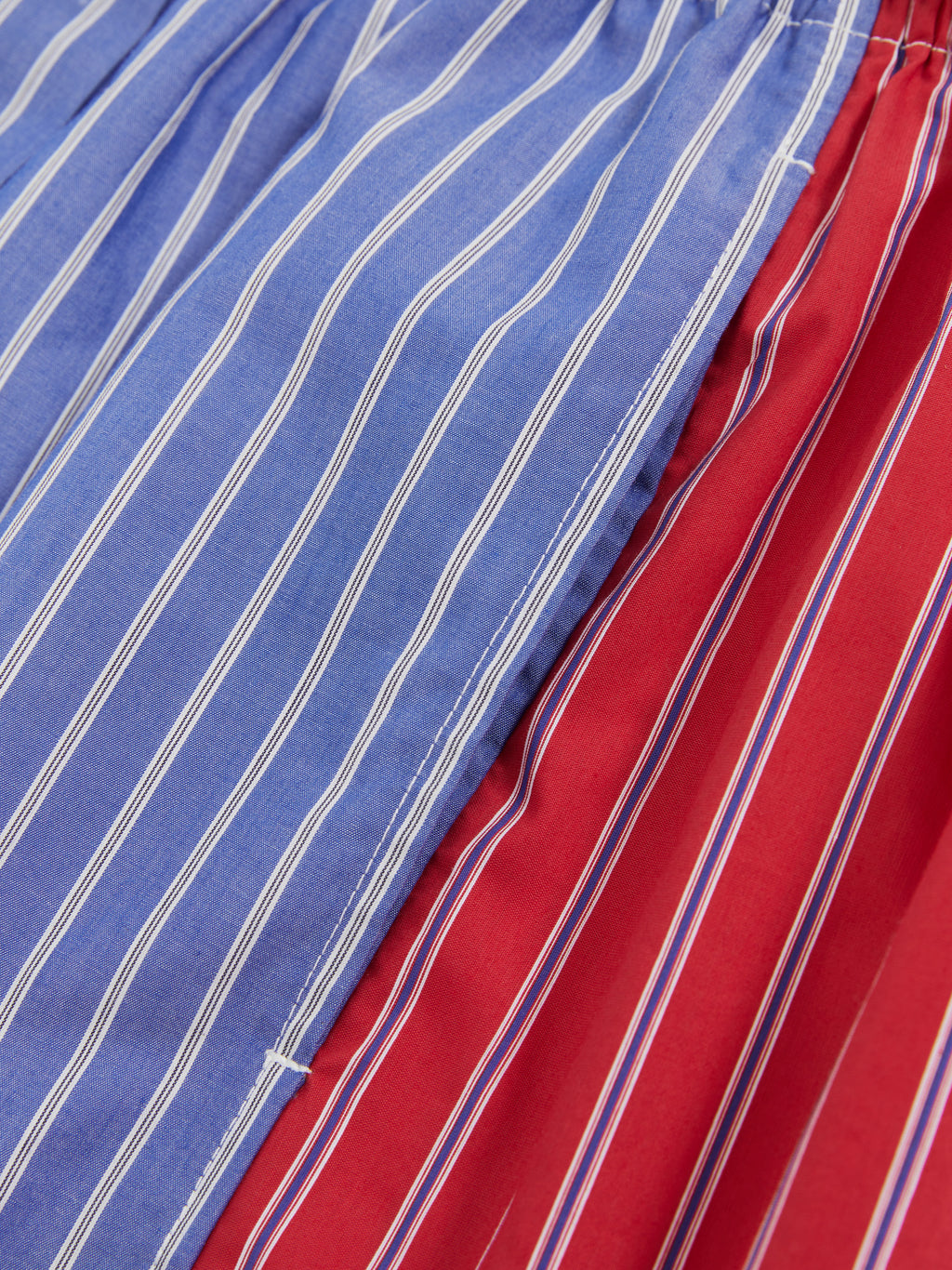 Color-Block Striped Ruffled Pencil Skirt
