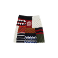 Multi-Flower Patchwork Wool Skirt