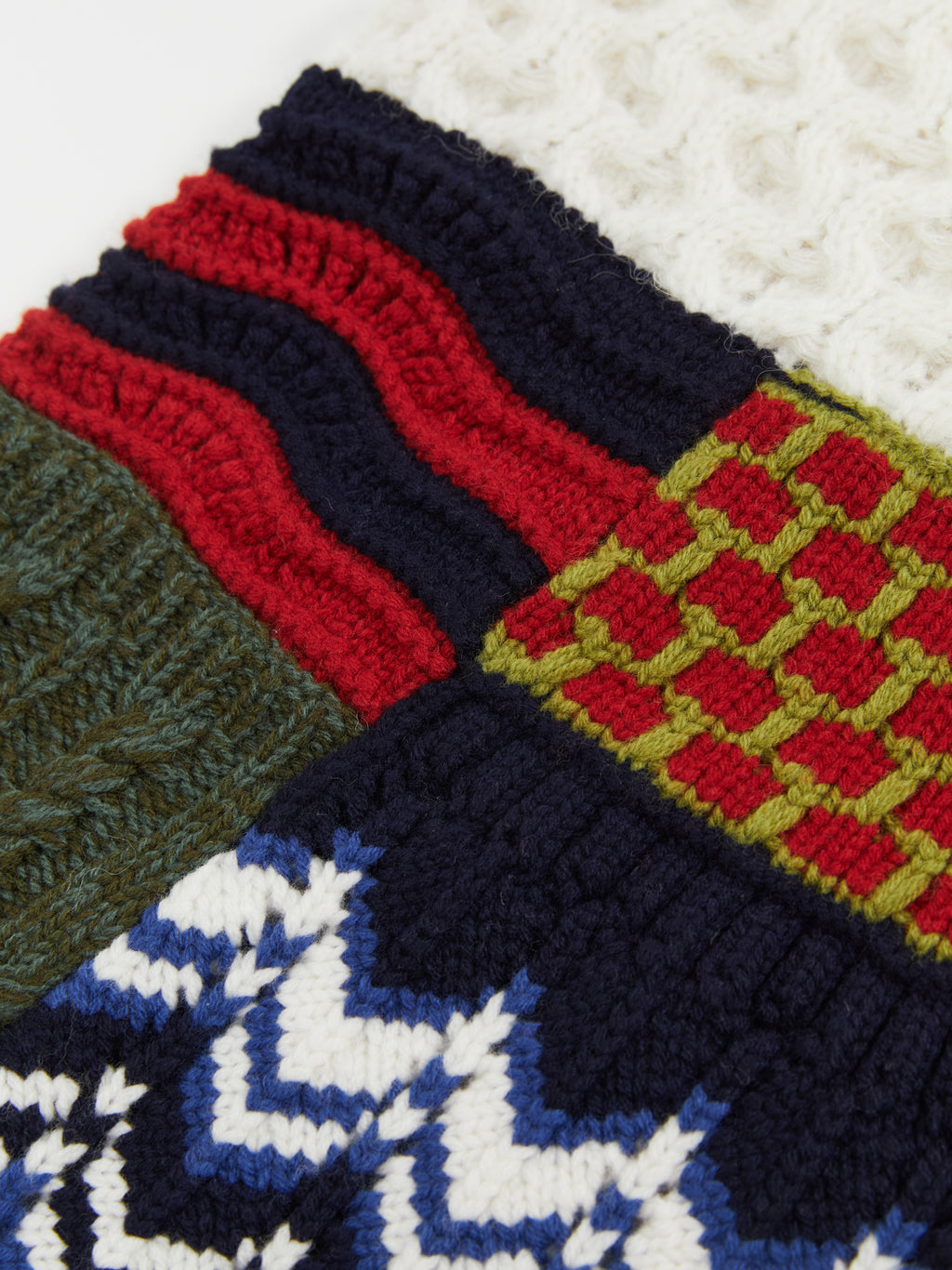 Multi-Flower Patchwork Wool Skirt
