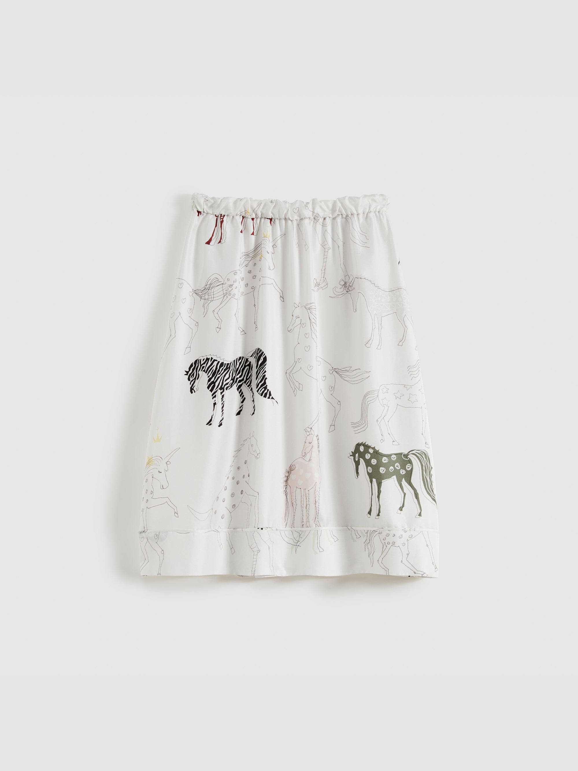 Pony Print Drawstring Skirt