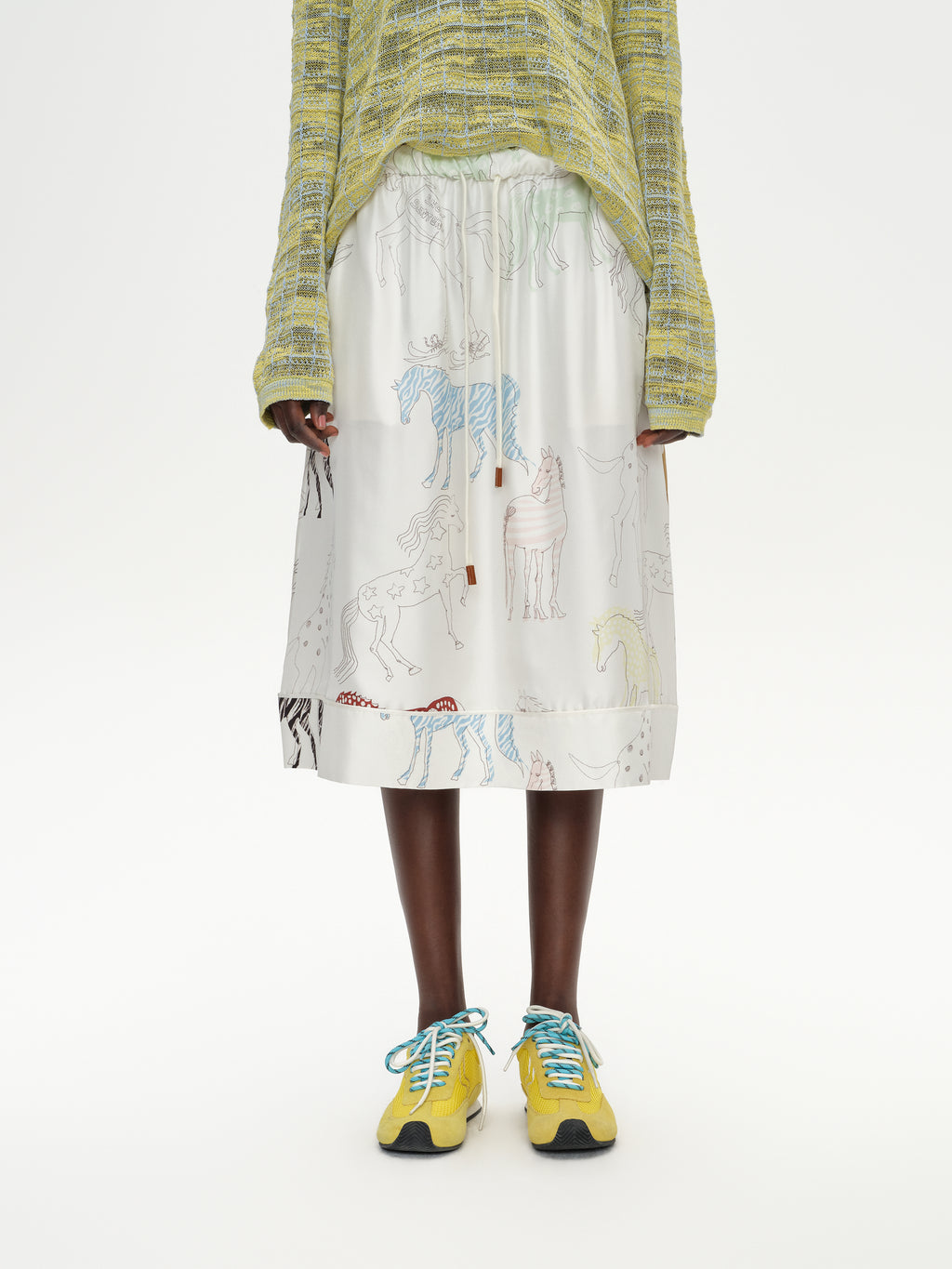 Pony Print Drawstring Skirt