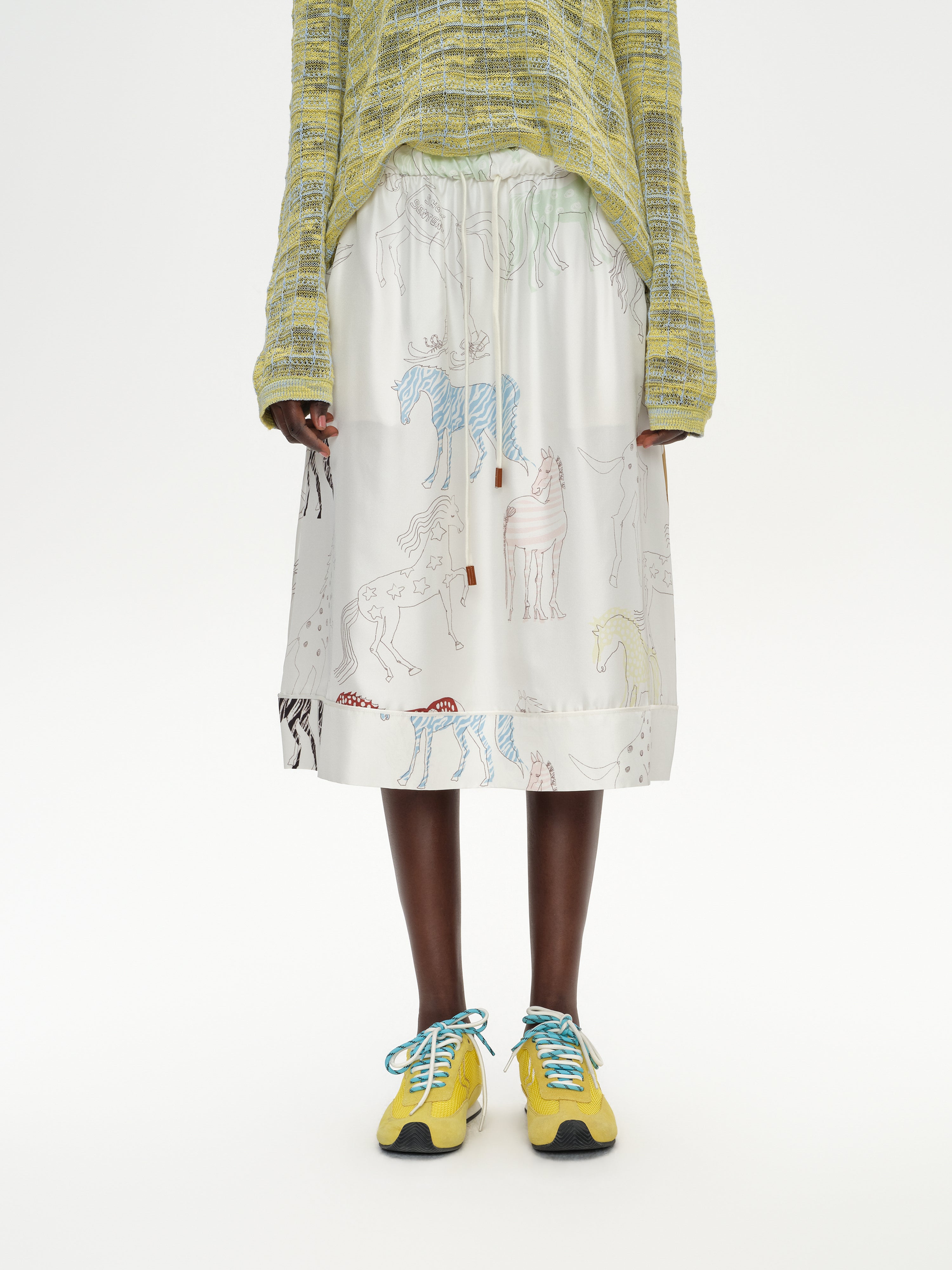 Pony Print Drawstring Skirt