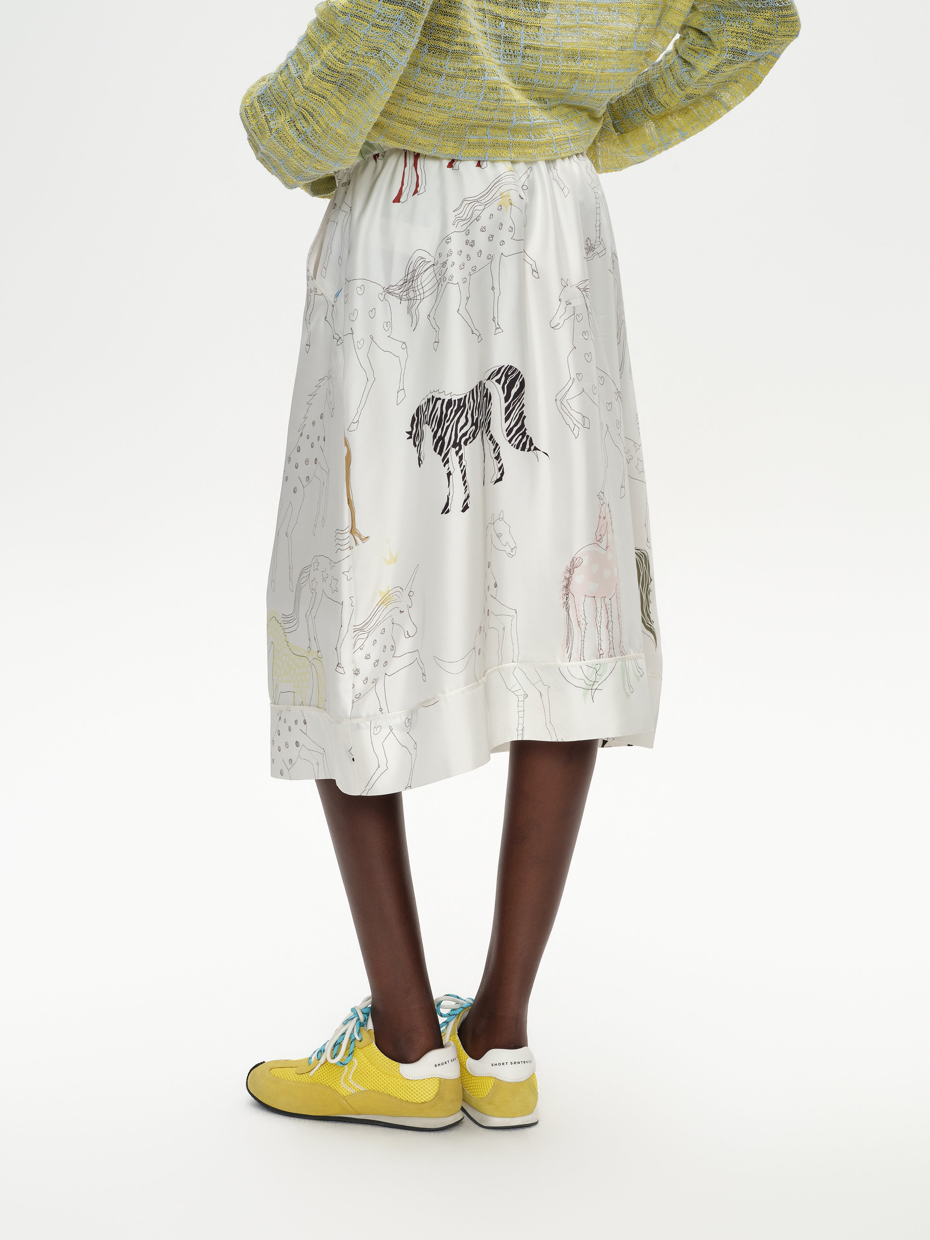 Pony Print Drawstring Skirt