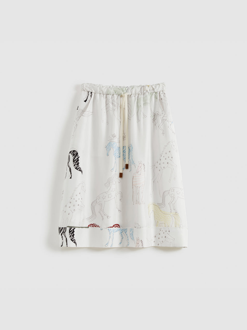 Pony Print Drawstring Skirt