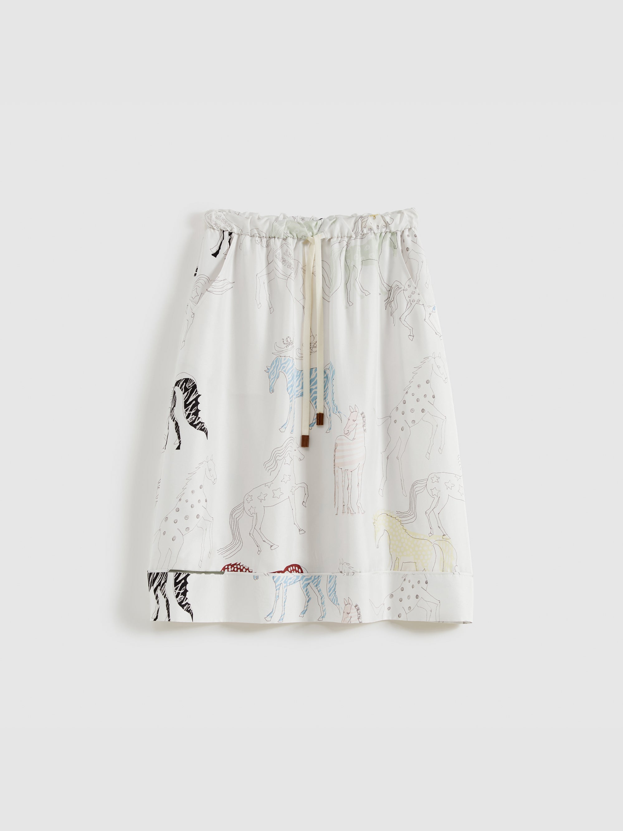 Pony Print Drawstring Skirt