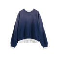 Ruffled Patchwork Oversized Sweatshirt